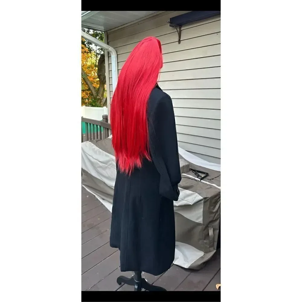 Beautiful red wig with bangs 22 inch synthetic heat resistant